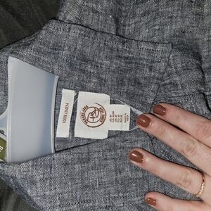 Linen Panama jack short sleeve button down shirt top men's medium